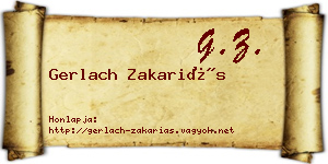 Gerlach Zakariás névjegykártya